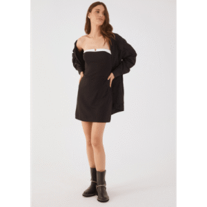 Vestido Cropped Crepe Estampa Carioca