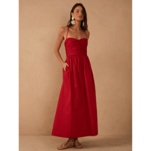 Vestido Cropped Algodão Drapeado